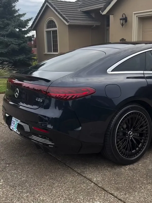 Black Mercedes EQS detailed