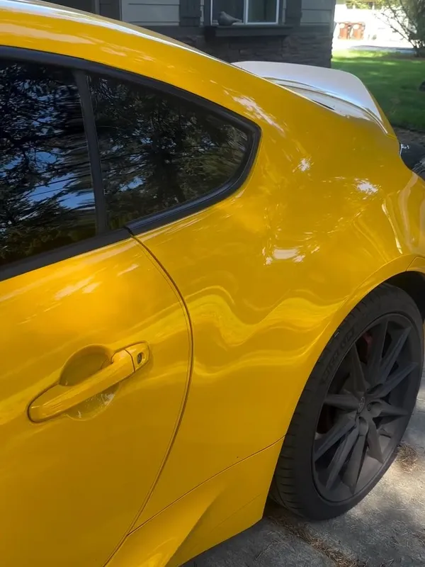Yellow GR86 paint detail